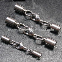 BXG005 aço inoxidável End Caps - tampa com lagostas Claw Clasp &amp; Extention Cadeia de couro cabo DIY jóias Encontrar